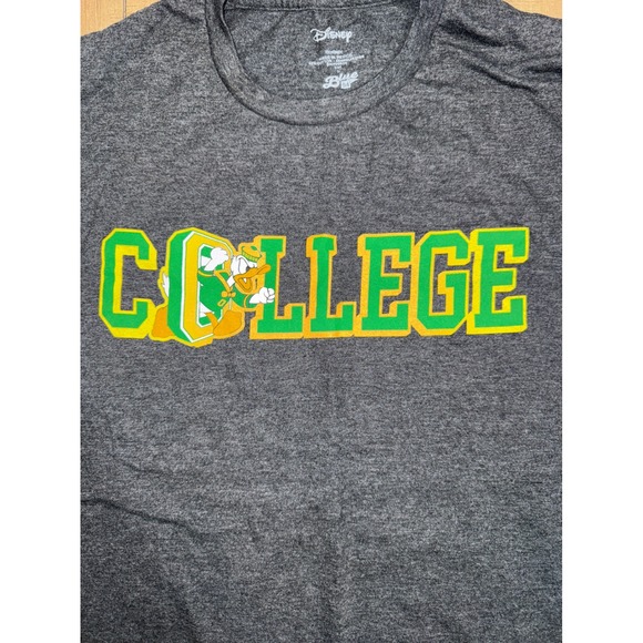 Disney Donald Duck COLLEGE TShirt Gray Adult Large Graphic Tee - Picture 3 of 6